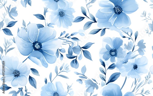 blue floral background pattern