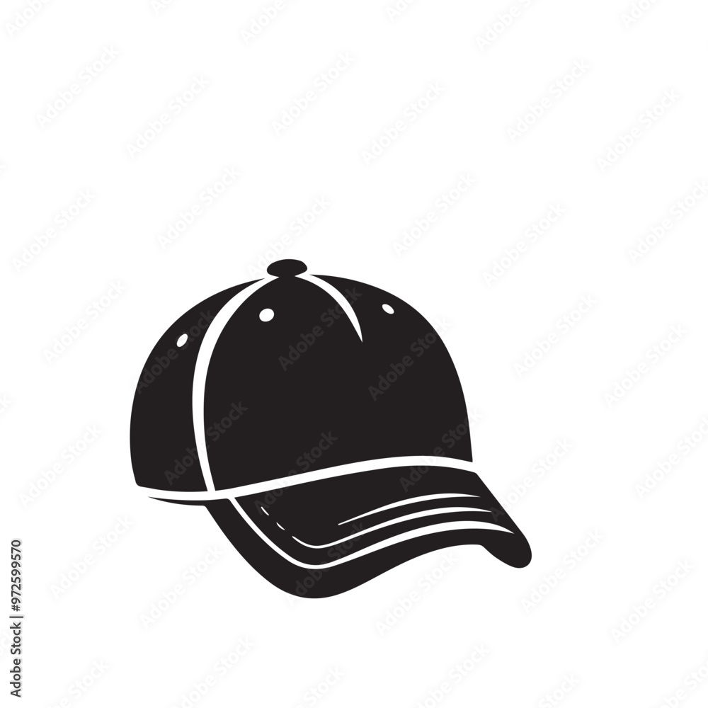 Naklejka premium Man's cap silhouette. Baseball cap vector design. Cap illustration.