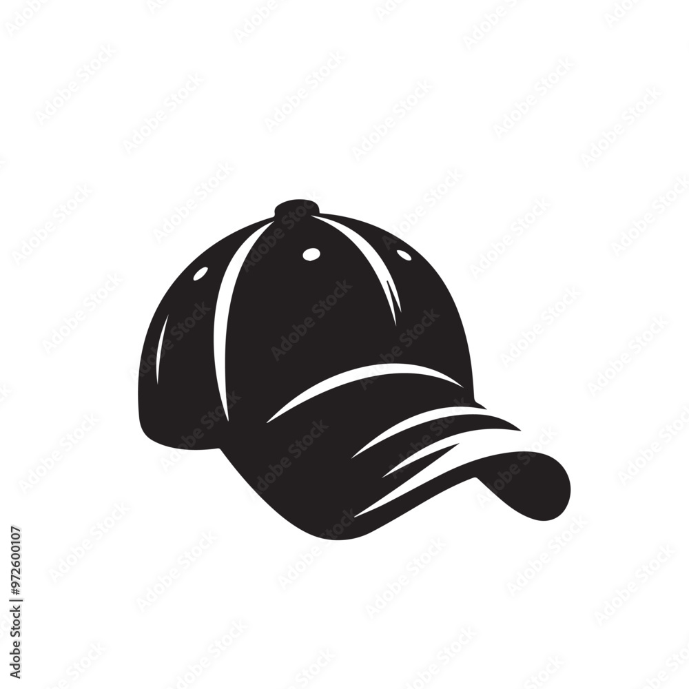 Man's cap silhouette. Baseball cap vector design. Cap illustration. Man's cap silhouette. Baseball cap vector design. Cap illustration.