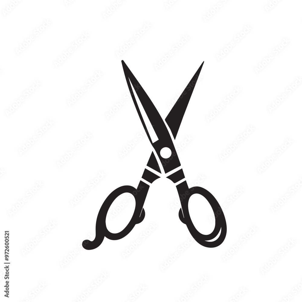 Scissor vector black silhouette. Simple scissor vector design. Scissor logo, icon. Scissor vector black silhouette. Simple scissor vector design. Scissor logo, icon.