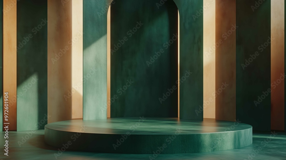 Emerald abstract scene background. Product presentation, mock up, show product, Creative podium, stage pedestal or platform Emerald abstract scene background. Product presentation, mock up, show product, Creative podium, stage pedestal or platform