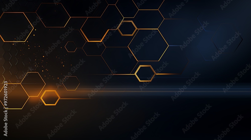 Obraz premium Abstract geometric background with hexagonal patterns and gradients.