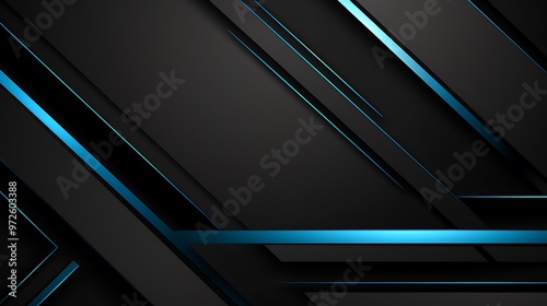 Abstract design with black and blue geometric lines.