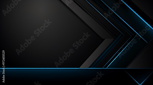 Abstract geometric design with black and blue accents.
