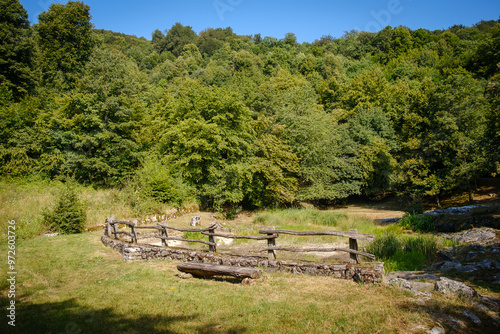 Kal Sinji vrh water pond in Bela krajina, Slovenia photo