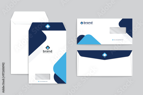 Modern  envelope design black and blue color