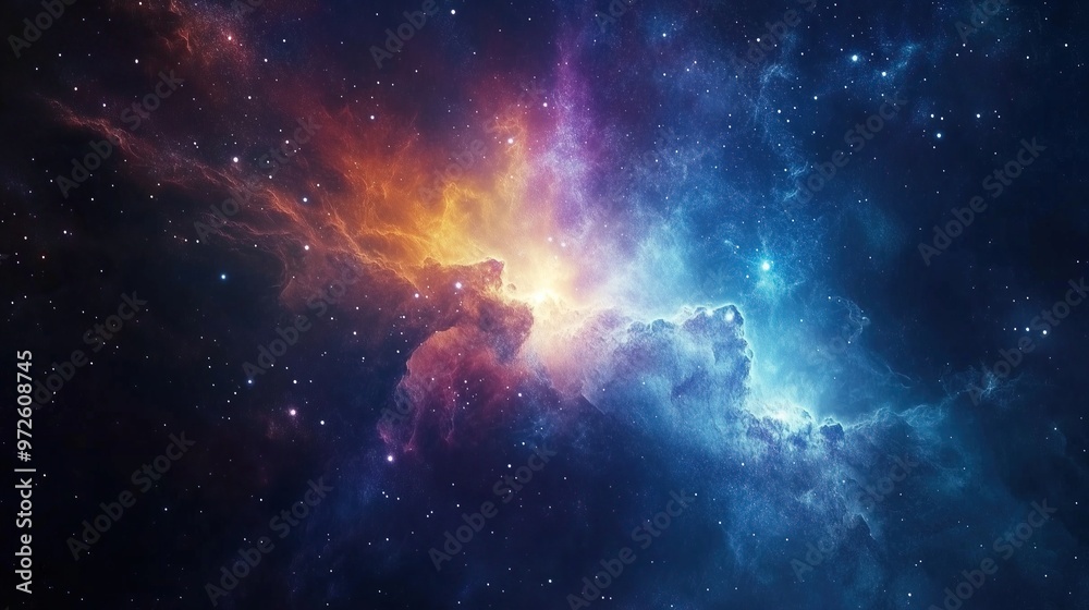 Obraz premium Colorful space galaxy cloud nebula. Stary night cosmos.