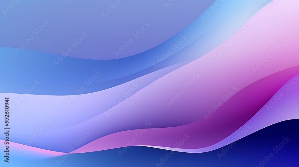 Obraz premium Abstract gradient waves in soothing blue and purple hues.