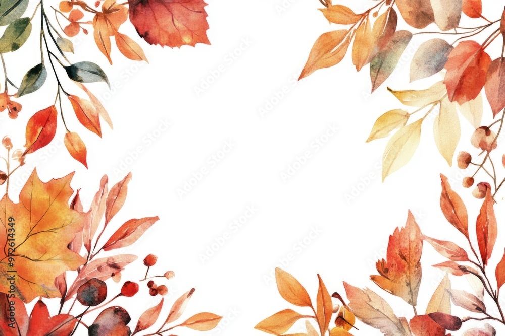 illustration of autumn leaves frame for greeting card , fall season, autumn season illustration of autumn leaves frame for greeting card , fall season, autumn season