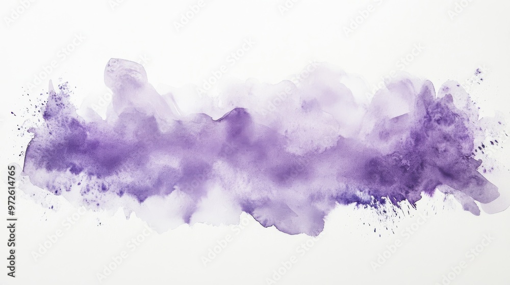 Obraz premium Beautiful purple watercolor abstract art with soft blending techniques displayed on a white background, perfect for home decor and creative projects