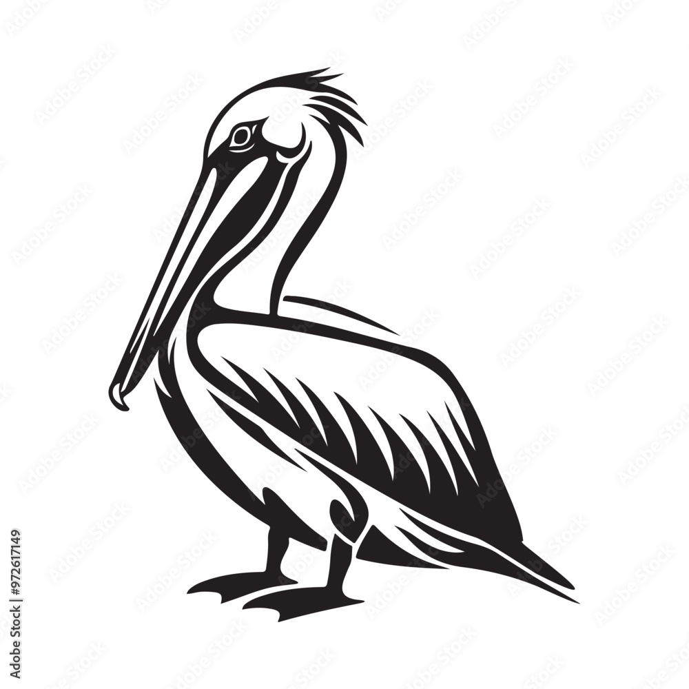 Pelican vector image. Pelican on white background Pelican vector image. Pelican on white background