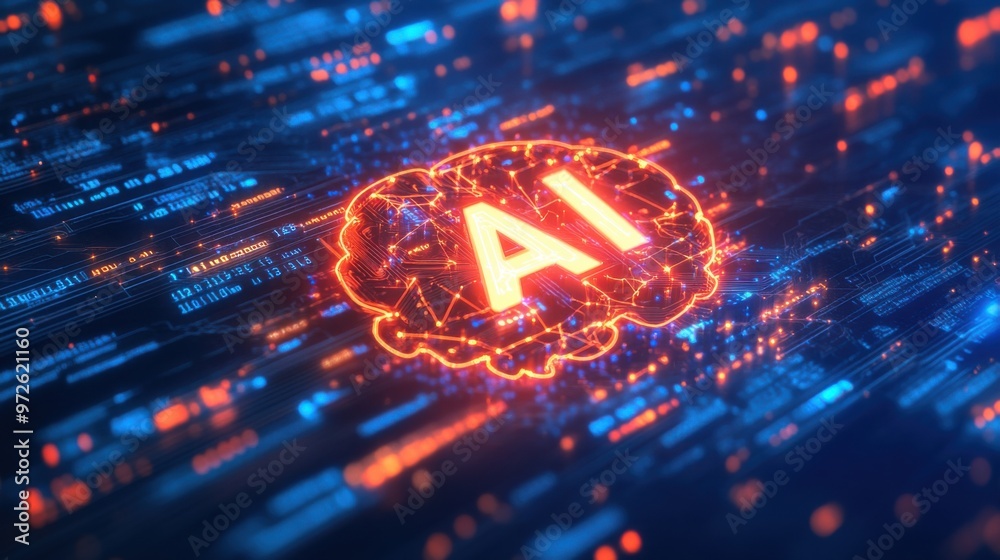 Obraz premium Artificial intelligence. AI concept