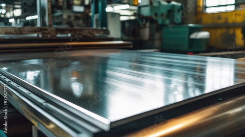 Metalworking Process of Stainless Steel Sheets in a Manufacturing Factory, Representing Industry and Production