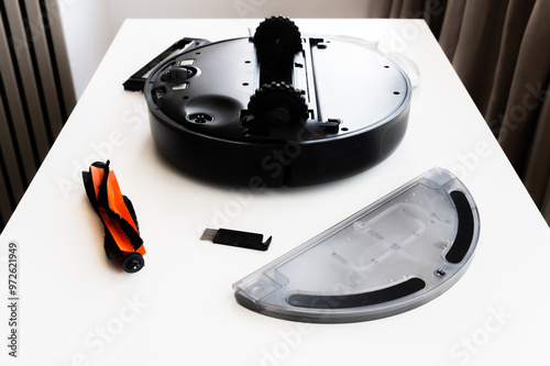 Spare parts for robot vacuum cleaner. Consumables for robot vacuum cleaner, complete kit for assembling a new vacuum cleaner photo