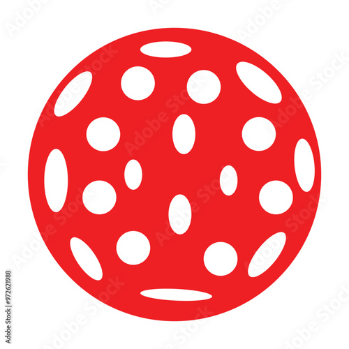 Wallpaper Mural Pickleball icon. pickleball sport outdoor ball red isolated on white background. Pickleball ball with holes flat vector icon for sports. Vector illustration. Torontodigital.ca