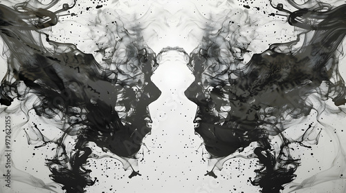 Rorschach test ink stains used in psychiatry, generative AI