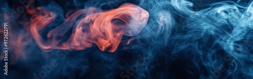Wallpaper Mural Colorful wisps of smoke intertwine against a dark background, creating a mesmerizing visual effect of swirling patterns and shades Torontodigital.ca