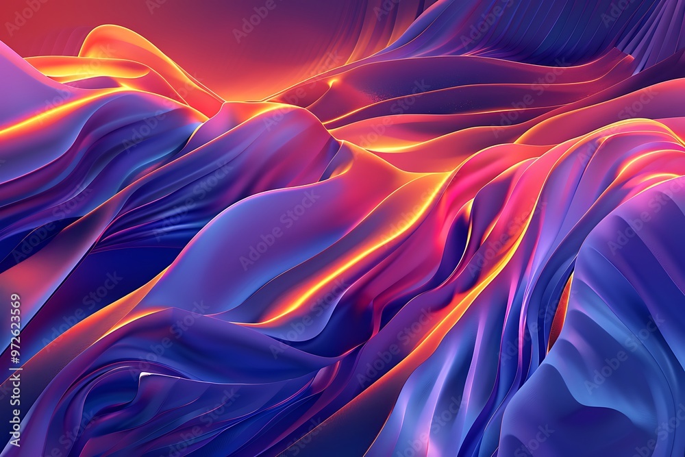 Obraz premium Futuristic vector waves with a gradient touch, portraying a sense of modernity in a visually striking