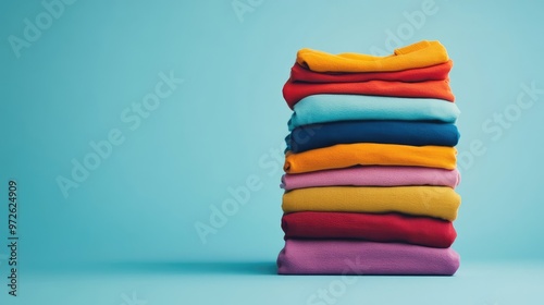 Neatly Folded Clothes in a Range of Colors