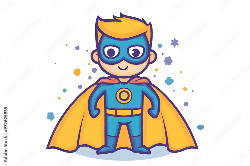 Vector illustration of a superhero kid wearing a cape, in flat line style on a white background, perfect for playful and empowering designs.
Vector illustration of a superhero kid wearing a cape, in flat line style on a white background, perfect for playful and empowering designs.