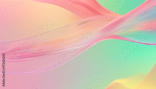 Abstract, blurred image. Smooth, delicate colors gradient background with flowing lines and subtle digital elements.