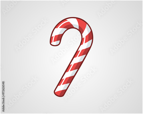 Christmas Candy Cane Illustration - Festive Holiday Decoration