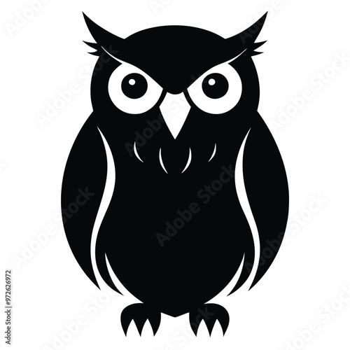 Owl Silhouette Vector Illustration.