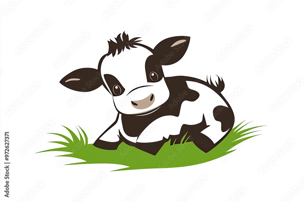 Vector stylized logo of baby cow , isolated on white background Vector stylized logo of baby cow , isolated on white background