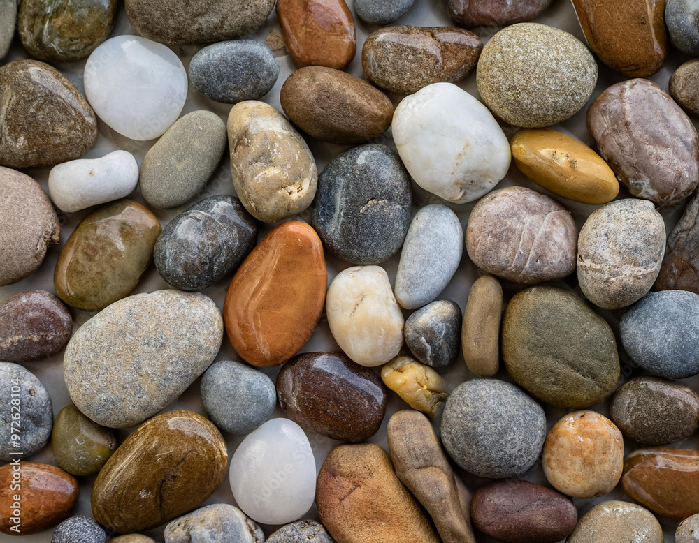 Close-Up of Stone Pebbles with Smooth Texture and Natural Colors Close-Up of Stone Pebbles with Smooth Texture and Natural Colors