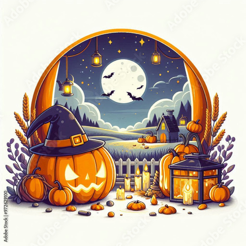 a stylized illustration related to Halloween.