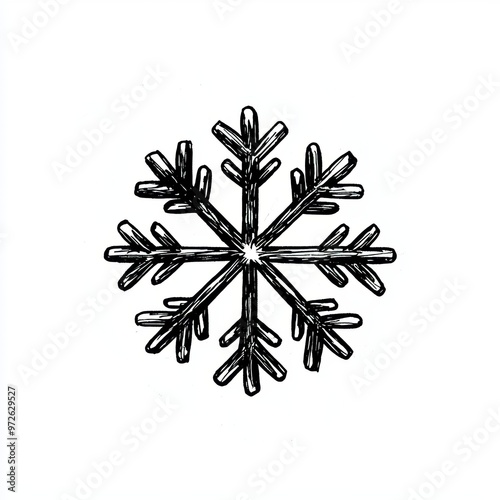 This blue snowflake stands out on a white background. It is a symbol of winter and a beautiful decoration. You may use it for a greeting, postcard, invitation, wallpaper, or posters.