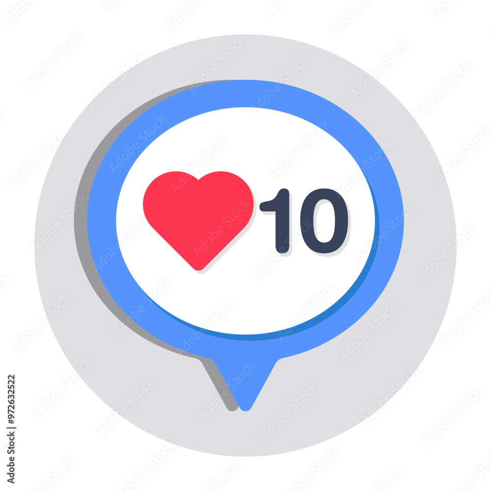 A flat design icon of social comment A flat design icon of social comment