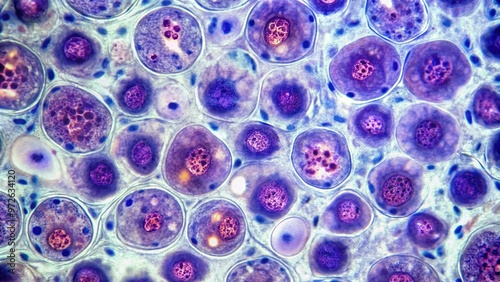 Microscopic image of gastrointestinal epithelial cells exhibiting high-grade dysplasia, characterized by abnormal photo