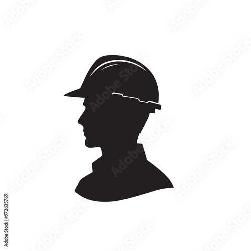Engineer silhouette. Engineer vector design. Engineer logo, icon design.