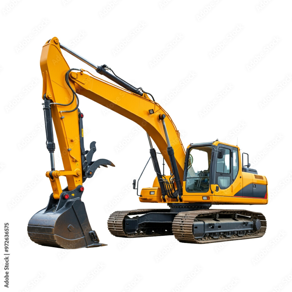 Track excavator isolated on a transparent background Track excavator isolated on a transparent background