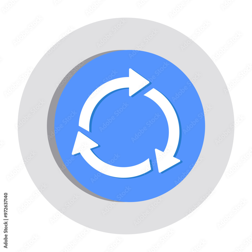 A flat design icon of recycling arrows A flat design icon of recycling arrows