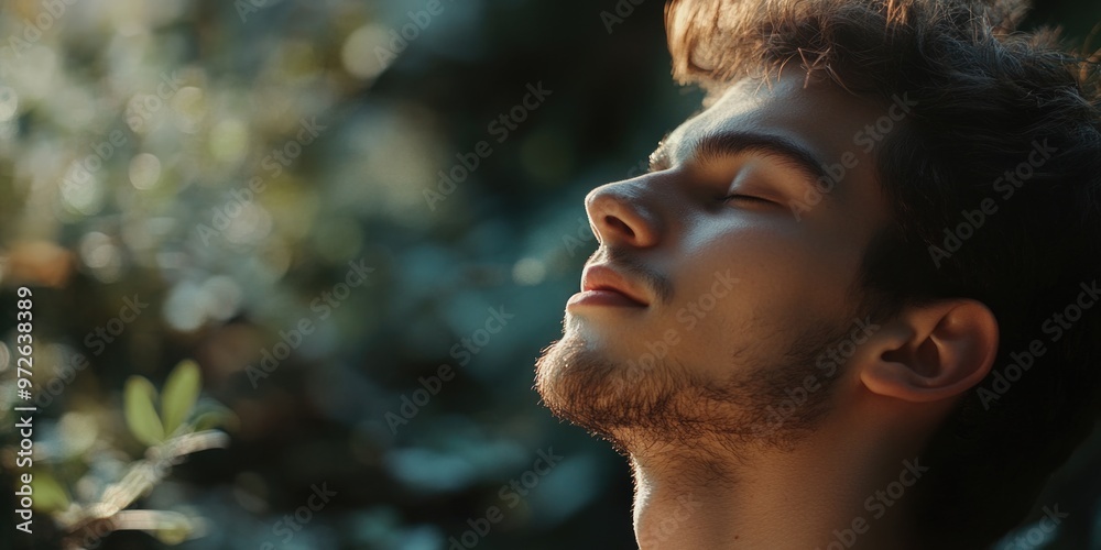 Contemplative Portrait of a Man in Nature Contemplative Portrait of a Man in Nature