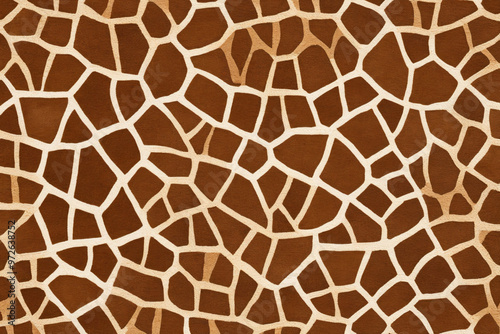 Wallpaper Mural Giraffe skin pattern with large irregular patches of brown on a tan background. Torontodigital.ca