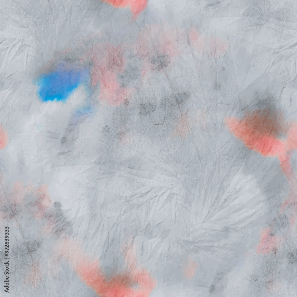 Fototapeta premium Tie Dye Vector Swirl. Vector Dye Background Pink Swirl Background. Grey Seamless Print. Circle Dyed Batik. Pink Spiral Swirl. Brush Violet Tie Die. Blue Spiral Dirty Tie Dye. Colorful Repeat Texture.