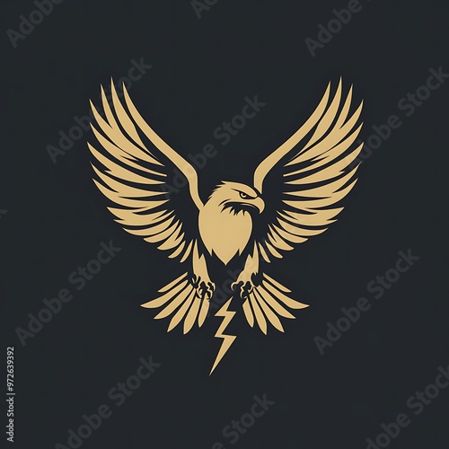 Golden Eagle with Lightning Bolt Soaring