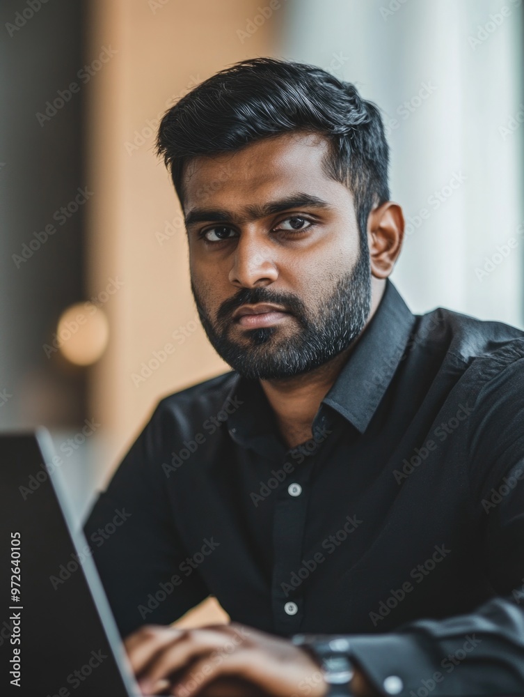 Professional Man Working on Laptop