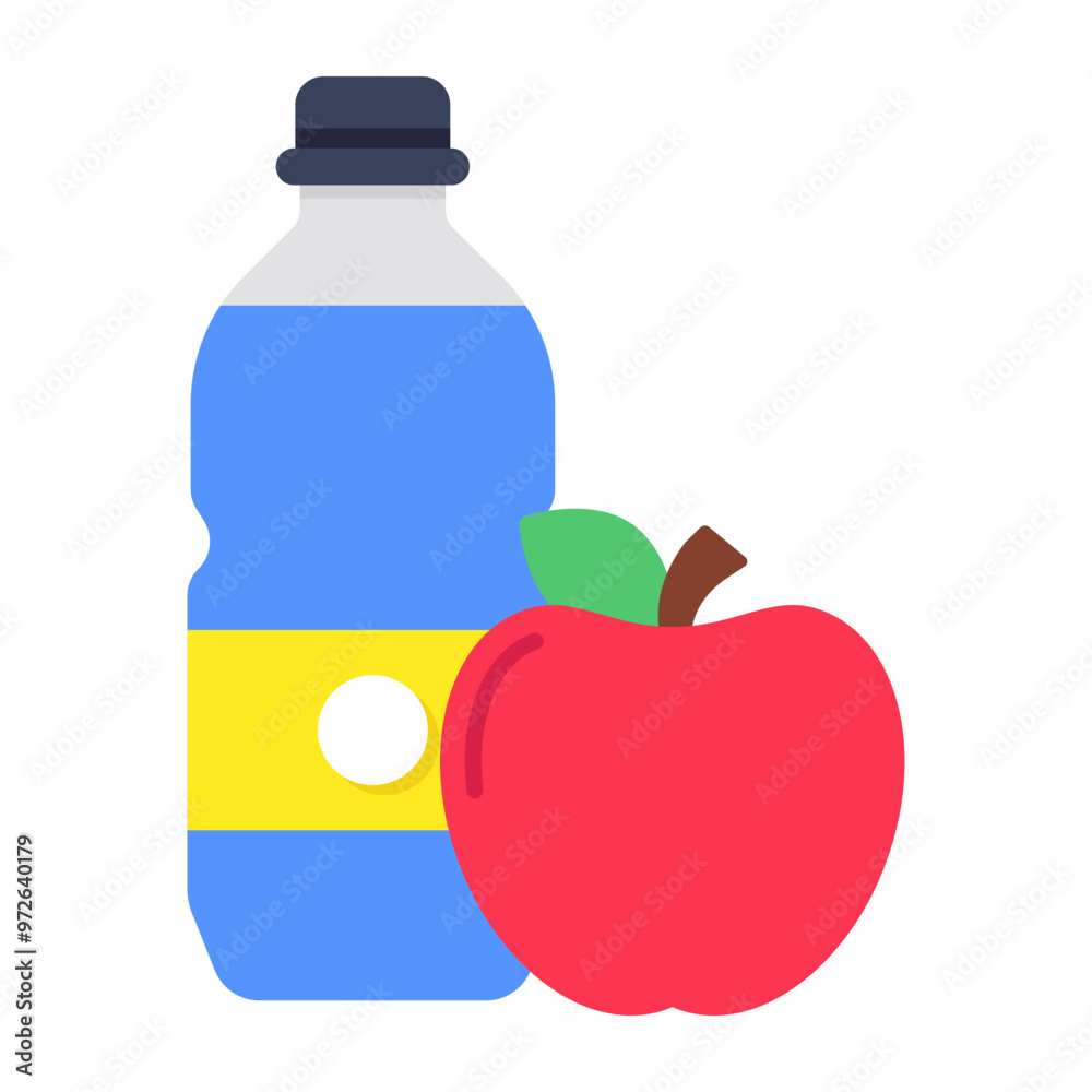 Premium download icon of milk with apple Premium download icon of milk with apple