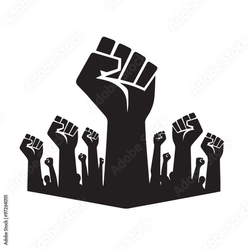 Vector design of fist hand. Fist hand silhouette. Fist hand logo, icon, sign.