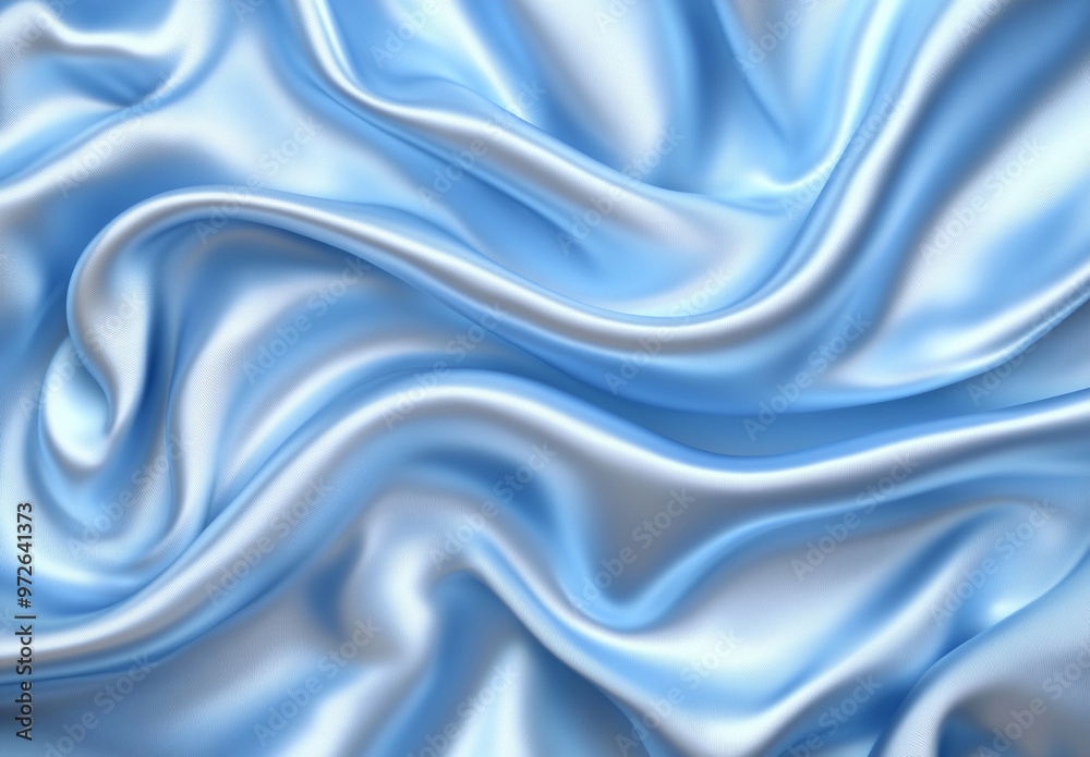 Light blue satin fabric with soft folds and smooth texture. Closeup texture with copy space. Gentle fabric concept for textile design and print. Light blue satin fabric with soft folds and smooth texture. Closeup texture with copy space. Gentle fabric concept for textile design and print.