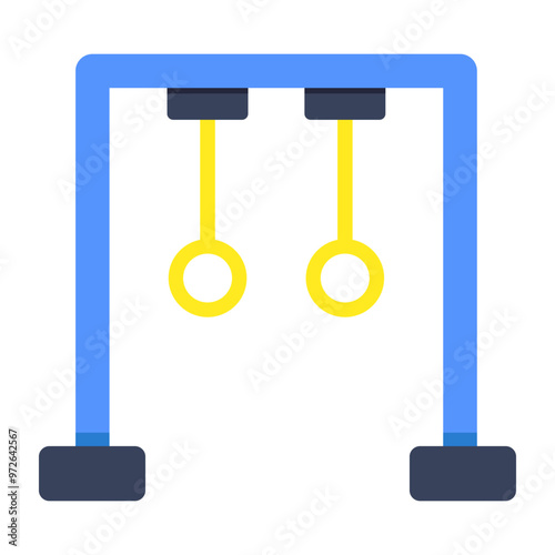 Vector design of gymnastic rings, flat icon