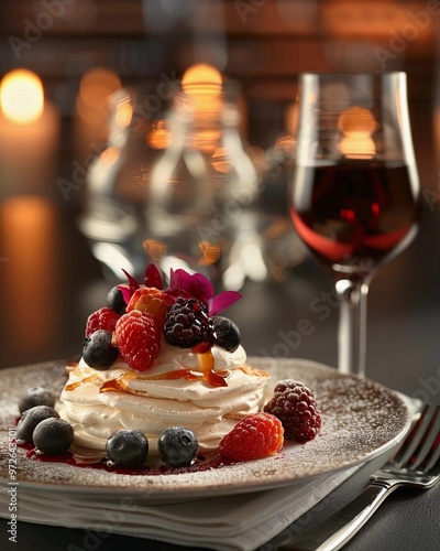 A commercial magazinestyle photo of sophisticated panna cotta in small clear glasses