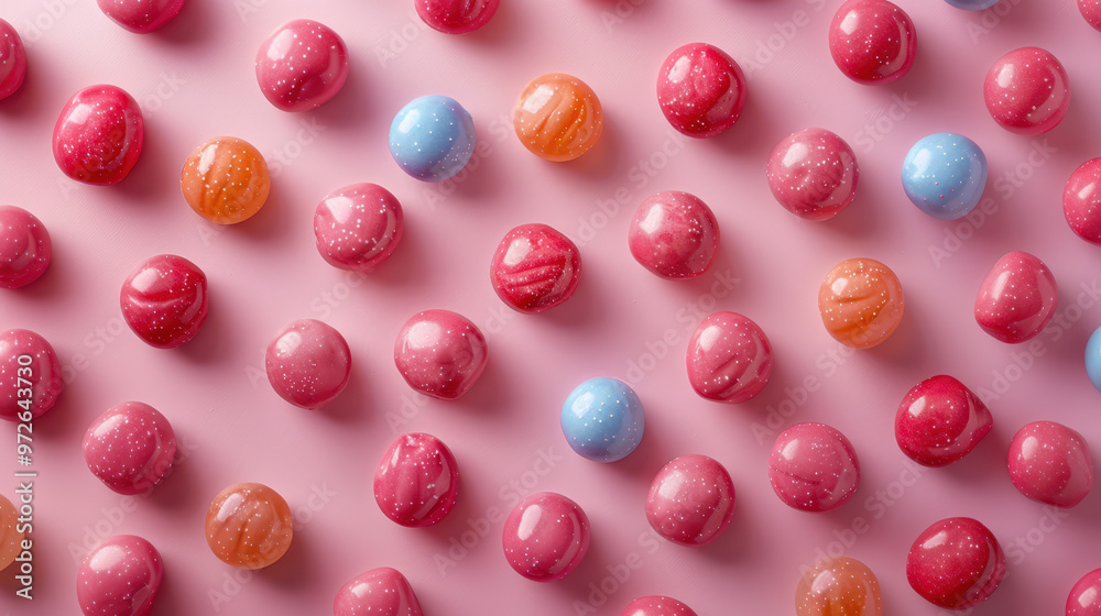 Small candies on a light background. Texture for background, wallpaper, poster, banner, card. View from above. Small candies on a light background. Texture for background, wallpaper, poster, banner, card. View from above.