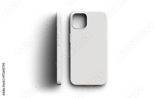 Mockup blank empty phone hard cover case isolated.