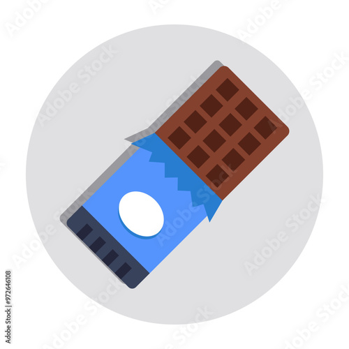 A colored design icon of chocolate 