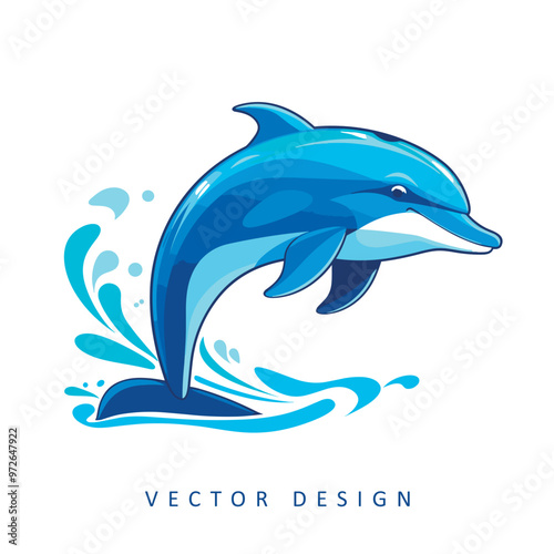dolphin minimalist elegant vector design isolated illustration